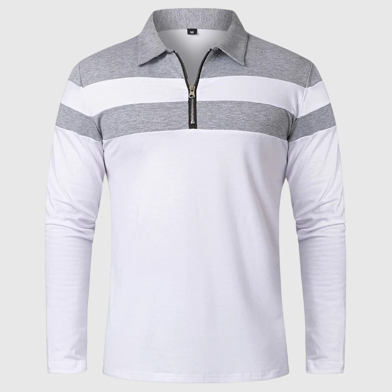 Ábel - Elegant sweater with zipper and stripes