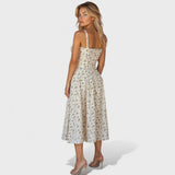 Kiana – Lace-Up Midi Dress