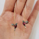 Kolibri Email and Zircon Earrings