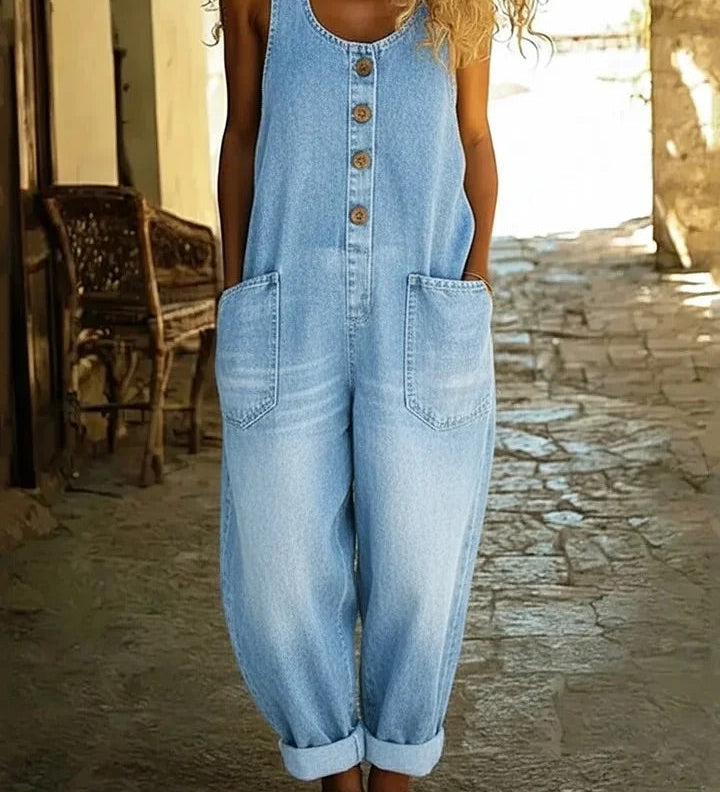 Lenna – Retro Pamut Farmer Overall