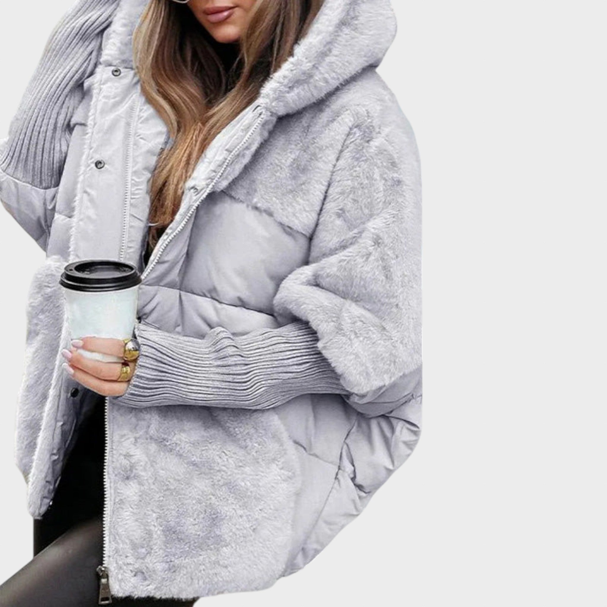 Eurelia – Faux Leather Hooded Jacket